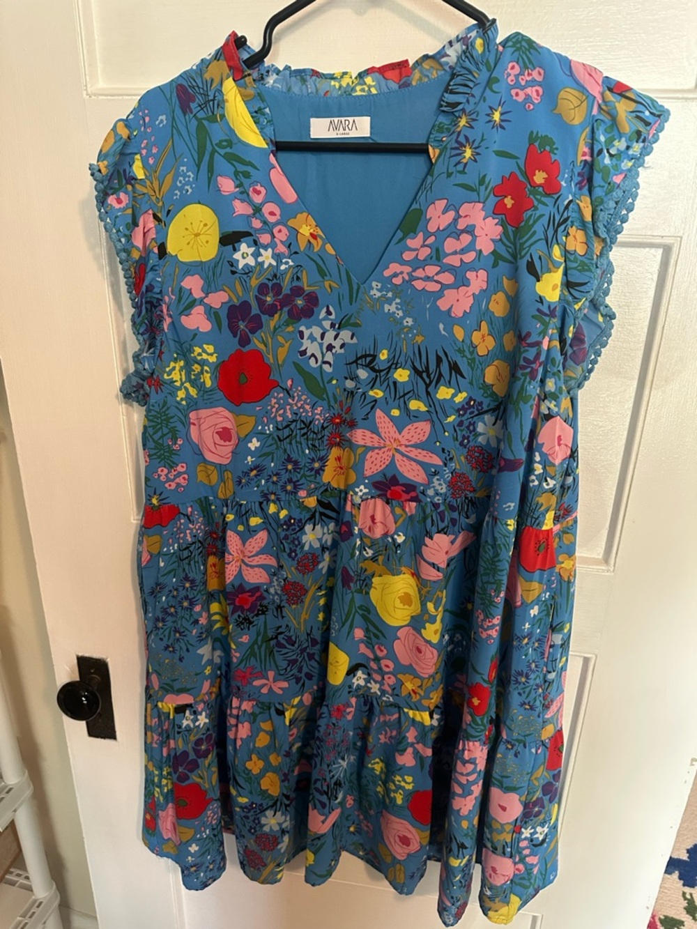 Ankara Blue Floral Mini Dress